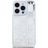DKNY Liquid Glitter Checkered Pattern Zadní Kryt pro iPhone 15 Pro Transparent