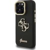 Guess PU Grained 4G Logo Stand Camera Frame Zadní Kryt pro iPhone 15 Pro Black
