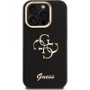 Guess PU Grained 4G Logo Stand Camera Frame Zadní Kryt pro iPhone 15 Pro Black