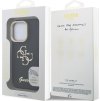 Guess PU Grained 4G Logo Stand Camera Frame Zadní Kryt pro iPhone 15 Pro Black