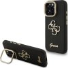 Guess PU Grained 4G Logo Stand Camera Frame Zadní Kryt pro iPhone 15 Pro Black