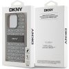 DKNY PU Leather Repeat Pattern Tonal Stripe Zadní Kryt pro iPhone 15 Pro Beige