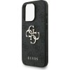 Guess PU 4G Metal Logo Strap Zadní Kryt pro iPhone 15 Pro Black