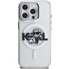 Karl Lagerfeld IML Glitter Karl and Choupette Sketch MagSafe Zadný Kryt pre iPhone 15 Pro Transparent