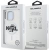 Karl Lagerfeld IML Glitter Karl and Choupette Sketch MagSafe Zadný Kryt pre iPhone 15 Pro Transparent