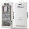 DKNY PU Leather Repeat Pattern Bottom Stripe MagSafe Zadní Kryt pro iPhone 15 Pro Brown