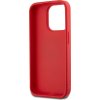 DKNY PU Leather Stack Logo Wrist Strap Zadní Kryt pro iPhone 15 Pro Red