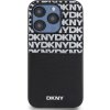 DKNY PU Leather Repeat Pattern Card Pocket Zadní Kryt pro iPhone 15 Pro Black