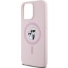 Karl Lagerfeld Liquid Silicone Karl and Choupette Magsafe Zadní Kryt pro iPhone 15 Pro Pink