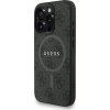 Guess PU Leather 4G Colored Ring Strap MagSafe Zadní Kryt pro iPhone 15 Pro Black