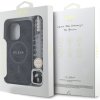 Guess PU Leather 4G Colored Ring Strap MagSafe Zadní Kryt pro iPhone 15 Pro Black