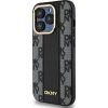 DKNY PU Leather Checkered Pattern Magsafe Zadní Kryt pro iPhone 15 Pro Black