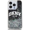 DKNY Liquid Glitter Arch Logo Zadní Kryt pro iPhone 15 Pro Black
