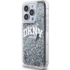DKNY Liquid Glitter Arch Logo Zadní Kryt pro iPhone 15 Pro Black