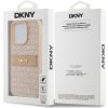 DKNY PU Leather Repeat Pattern Tonal Stripe Zadní Kryt pro iPhone 15 Pro Pink