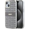 DKNY PC/TPU Repeat Pattern Tonal Stripe Magsafe Zadní Kryt pro iPhone 15 Beige