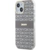 DKNY PC/TPU Repeat Pattern Tonal Stripe Magsafe Zadní Kryt pro iPhone 15 Beige