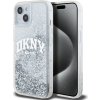 DKNY Liquid Glitter Arch Logo Zadní Kryt pro iPhone 15 Transparent