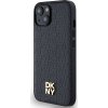 DKNY PU Leather Repeat Pattern Stack Logo Magsafe Zadní Kryt pro iPhone 15 Black