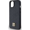 DKNY PU Leather Repeat Pattern Stack Logo Magsafe Zadní Kryt pro iPhone 15 Black