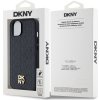 DKNY PU Leather Repeat Pattern Stack Logo Magsafe Zadní Kryt pro iPhone 15 Black