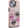 Karl Lagerfeld IML Multi K&CH Heads Zadní Kryt pro iPhone 15 Pink