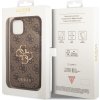 Guess PU 4G Metal Logo Zadní Kryt pro iPhone 15 Brown