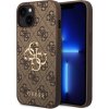 Guess PU 4G Metal Logo Zadní Kryt pro iPhone 15 Brown