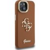 Guess PU Grained 4G Logo Stand Camera Frame Zadný Kryt pre iPhone 15 Brown