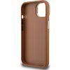 Guess PU Grained 4G Logo Stand Camera Frame Zadní Kryt pro iPhone 15 Brown