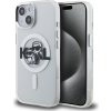 Karl Lagerfeld IML Glitter Karl and Choupette Sketch MagSafe Zadní Kryt pro iPhone 15 Transparent