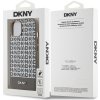 DKNY PU Leather Repeat Pattern Bottom Stripe MagSafe Zadní Kryt pro iPhone 15 Brown