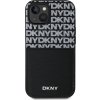 DKNY PU Leather Repeat Pattern Card Pocket Zadní Kryt pro iPhone 15 Black