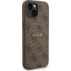 Guess PU Leather 4G Colored Ring Strap MagSafe Zadní Kryt pro iPhone 15 Brown