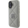 DKNY PU Leather Quilted Stack Logo Zadní Kryt pro iPhone 16 Plus Grey