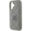 DKNY PU Leather Quilted Stack Logo Zadní Kryt pro iPhone 16 Plus Grey