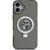 Karl Lagerfeld Ringstand Karl and Choupette MagSafe Zadný Kryt pre iPhone 16 Plus Black