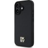 DKNY PU Leather Repeat Pattern Stack Logo MagSafe Zadní Kryt pro iPhone 16 Plus Black