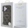Guess PU Leather 4G Colored Ring MagSafe Zadní Kryt pro iPhone 16 Plus Brown