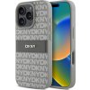DKNY PU Leather Repeat Pattern Tonal Stripe Zadní Kryt pro iPhone 16 Pro Max Beige