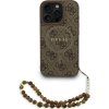 Guess PU Leather 4G Colored Ring Strap MagSafe Zadní Kryt pro iPhone 16 Pro Max Brown