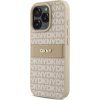 DKNY PU Leather Repeat Pattern Tonal Stripe Zadní Kryt pro iPhone 16 Pro Max Pink