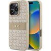 DKNY PU Leather Repeat Pattern Tonal Stripe Zadní Kryt pro iPhone 16 Pro Max Pink