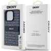 DKNY PU Leather Repeat Pattern Tonal Stripe Zadní Kryt pro iPhone 16 Pro Max Blue