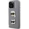 Karl Lagerfeld Grained PU K&CH Heads Zadní Kryt pro iPhone 16 Pro Max Grey