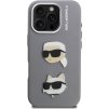 Karl Lagerfeld Grained PU K&CH Heads Zadní Kryt pro iPhone 16 Pro Max Grey