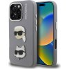 Karl Lagerfeld Grained PU K&CH Heads Zadní Kryt pro iPhone 16 Pro Max Grey