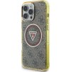 Guess IML 4G Glitter and Triangle Logo MagSafe Zadný Kryt pre iPhone 16 Pro Max Brown