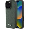 DKNY PU Leather Grid Pattern Magsafe Zadní Kryt pro iPhone 16 Pro Max Green