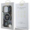 Guess IML Glitter Magnolia and Triangle Logo MagSafe Zadný Kryt pre iPhone 16 Pro Max Black